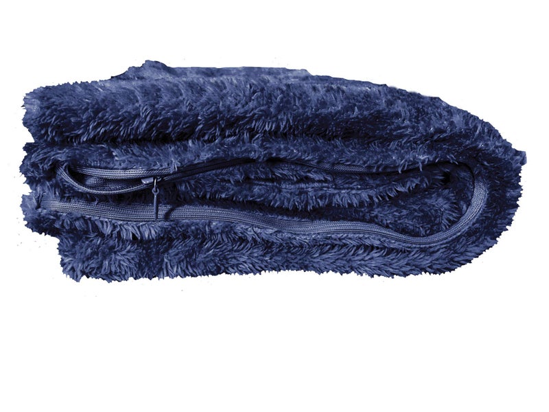 AUCOCU Extra Soft Body Pillow Cover, Sherpa/Microplush Material, 20x54 Inches, Zipper Closure (Navy) - Image 2