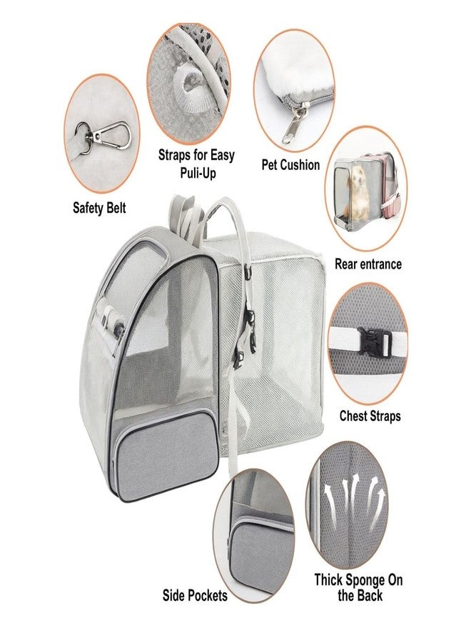 Lekebobor Large Cat Backpack Carrier Expandable Pet Carrier Backpack for Small Medium Cats Fit Up to 18 Lbs, Foldable Puppy Backpack Carrier for Travel, Hiking (Expendable Grey, 32"L x 28"W X 43"H) - Image 3