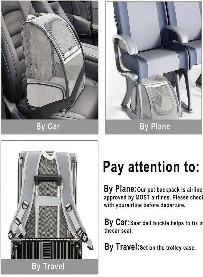 Lekebobor Large Cat Backpack Carrier Expandable Pet Carrier Backpack for Small Medium Cats Fit Up to 18 Lbs, Foldable Puppy Backpack Carrier for Travel, Hiking (Expendable Grey, 32"L x 28"W X 43"H) - Image 5