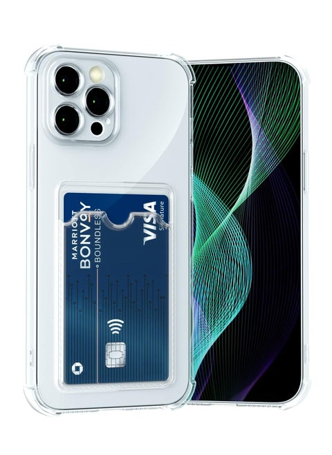 Case for iPhone 13 Pro Max Clear Slim Phone Case Soft TPU Wallet Case Bag Cover with Card Slot Holder Shockproof 6.7"