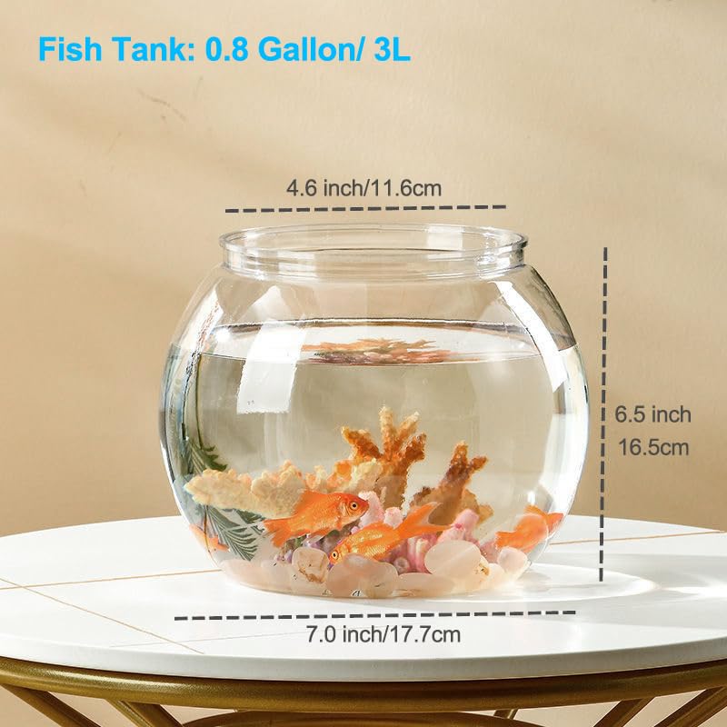 Newpol Mini Plastic Aquarium Fish Bowls (0.8Gallon / 3L) - Image 2