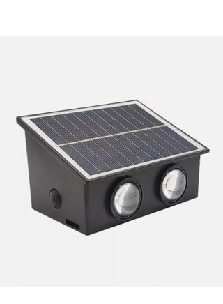 Outdoor Solar Fence Lights 4 LED with Multi-Color, Up and Down Lighting Solar Outdoor Wall Light Waterproof IP65