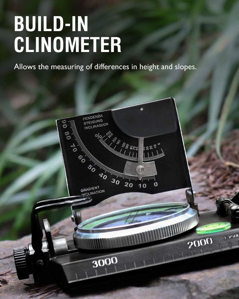 EYESKEY Multifunctional Military Sighting Navigation Compass with Inclinometer | Impact Resistant & Waterproof Compass for Hiking, Camping - Image 2