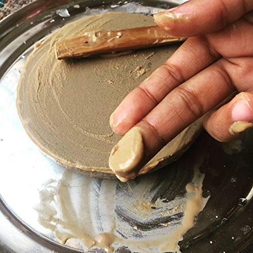 RDK Natural Sandalwood Pata Board Chandan Pata with Chandan Stick (Mysore) | Sandalwood Rubbing Stone with Original Chandan Stick for Pooja Path Havan | Size 5-inches - Image 3
