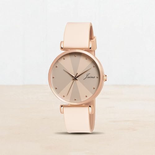 jainx Beige Silicone Band Analog Watch - for Women JW8637 - Image 2