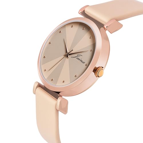 jainx Beige Silicone Band Analog Watch - for Women JW8637 - Image 4