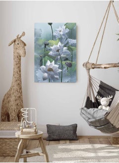 LOWHA Framed Canvas Wall Art Stretched Over Wooden Frame, Beautiful lotus Scenery Painting, For Home, Living Room, Office Decor  - Image 2
