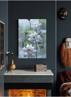 LOWHA Framed Canvas Wall Art Stretched Over Wooden Frame, Beautiful lotus Scenery Painting, For Home, Living Room, Office Decor  - Image 3