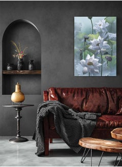 LOWHA Framed Canvas Wall Art Stretched Over Wooden Frame, Beautiful lotus Scenery Painting, For Home, Living Room, Office Decor  - Image 4