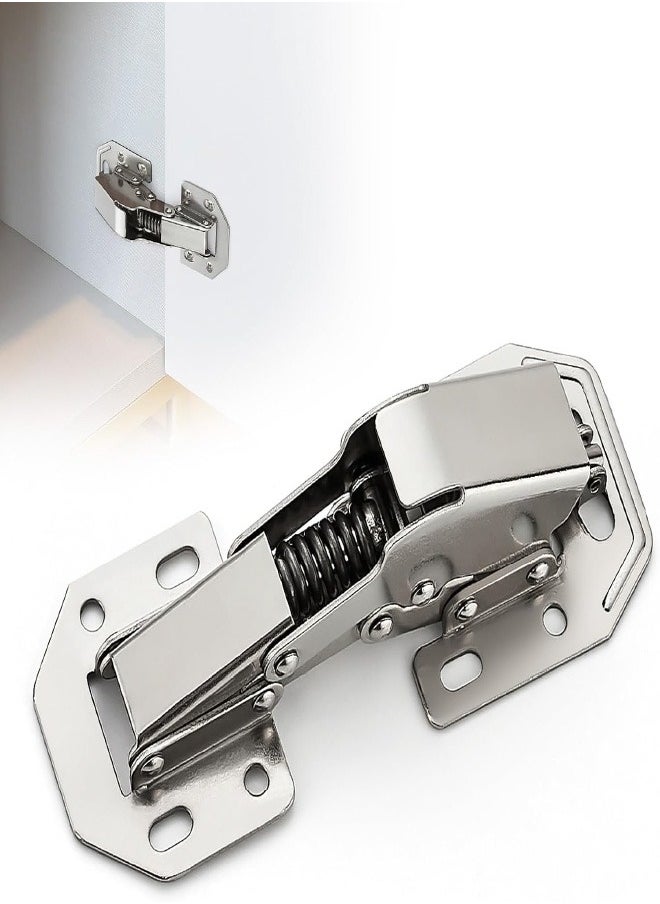 Generic - 2 Pack Hidden Hinges Soft Close Surface Mount Kitchen Cabinet Hinges, No Pre-drilled for Kitchen Cupboard - Image 1