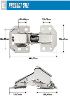 Generic 2 Pack Hidden Hinges Soft Close Surface Mount Kitchen Cabinet Hinges, No Pre-drilled for Kitchen Cupboard  - Image 3