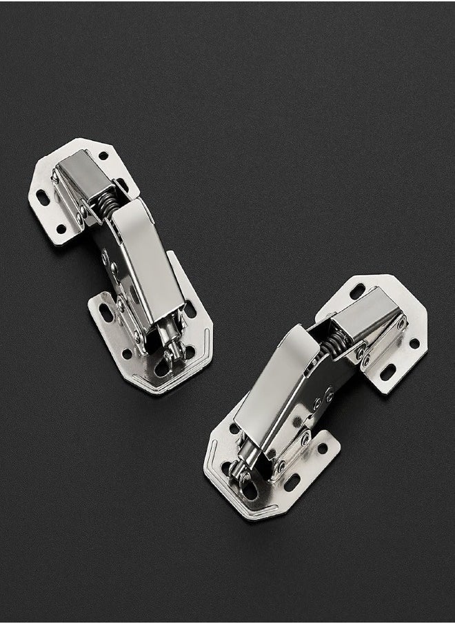 Generic - 2 Pack Hidden Hinges Soft Close Surface Mount Kitchen Cabinet Hinges, No Pre-drilled for Kitchen Cupboard - Image 1