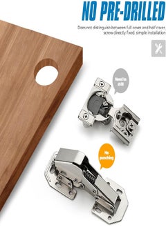 Generic 2 Pack Hidden Hinges Soft Close Surface Mount Kitchen Cabinet Hinges, No Pre-drilled for Kitchen Cupboard  - Image 4
