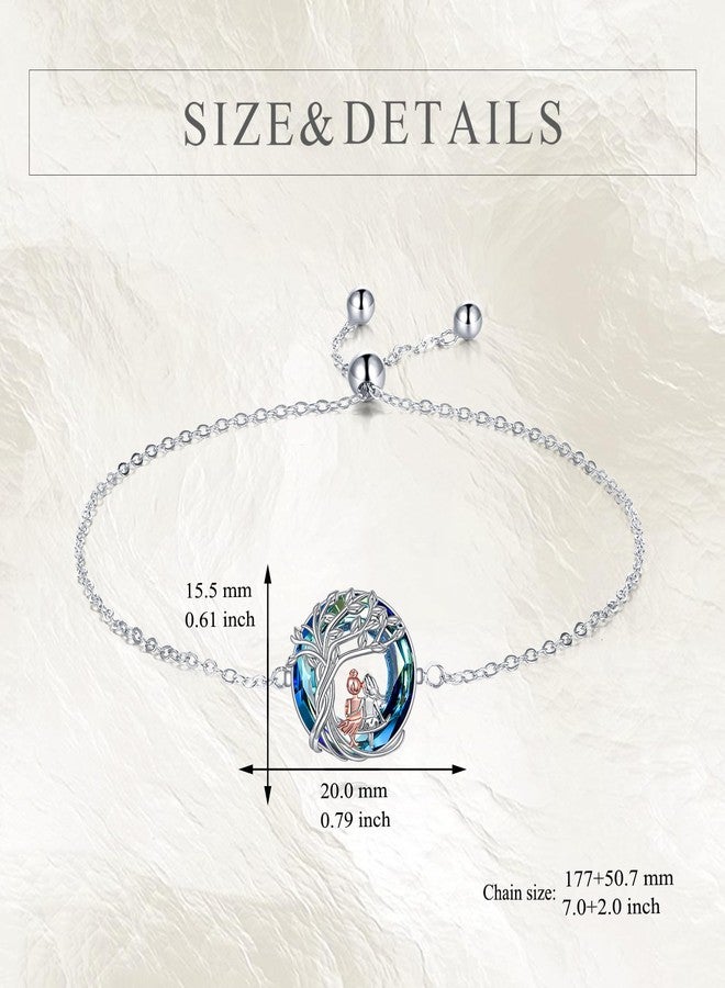 Vadmans 2 Sister Bracelet Sterling Silver Adjustable Chain Two Sister Bracelet Crystal Jewelry Gifts for Women - Image 5