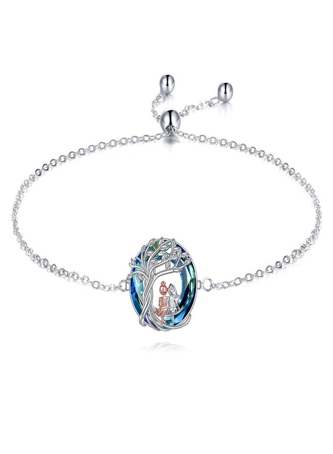 Vadmans 2 Sister Bracelet Sterling Silver Adjustable Chain Two Sister Bracelet Crystal Jewelry Gifts for Women - Image 1