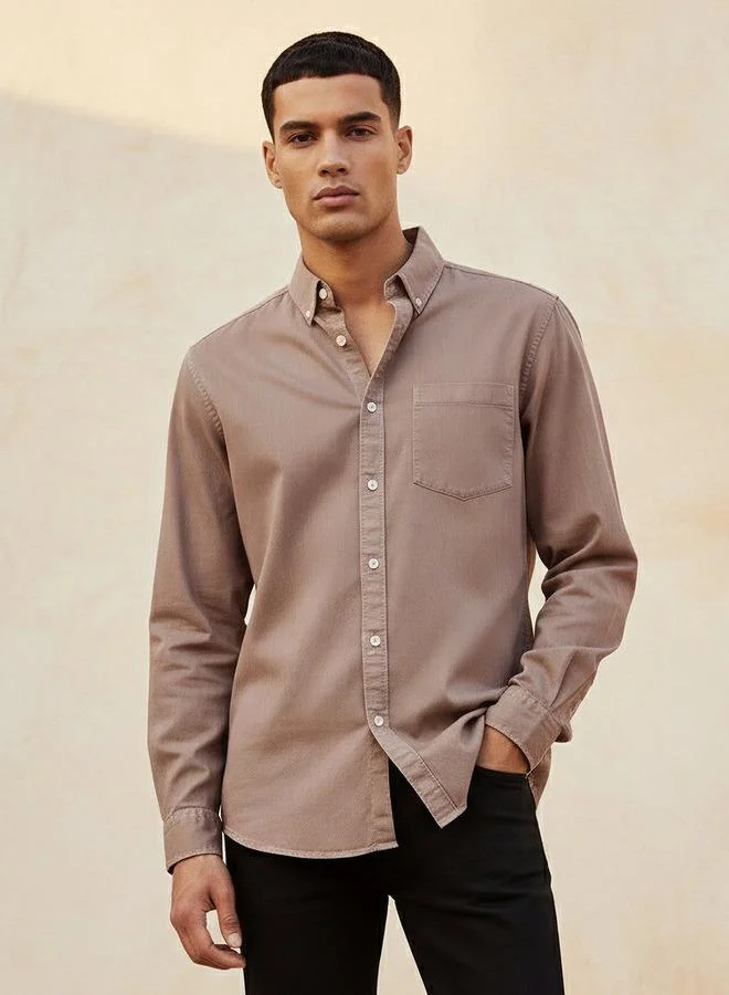Splash FAV Men Regular Fit Button Down Collar Long Sleeves Denim Shirt
