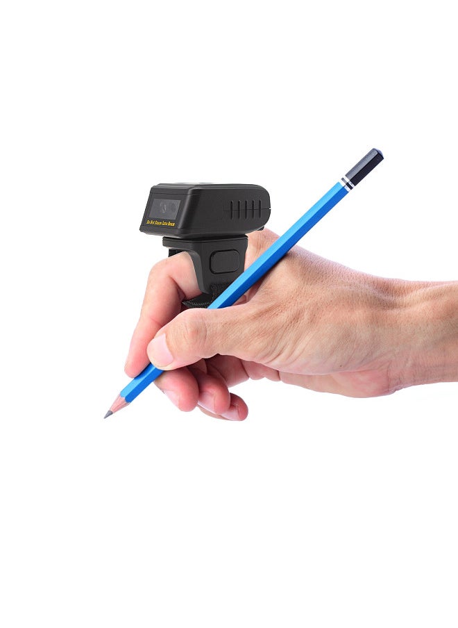 Generic - Barcode Scanner 1D/2D/QR Barcode Portable Finger Handheld Wearable Ring Code Reader Support for Windows PC Computers Supermarket Library Express Company Warehouse - Image 1