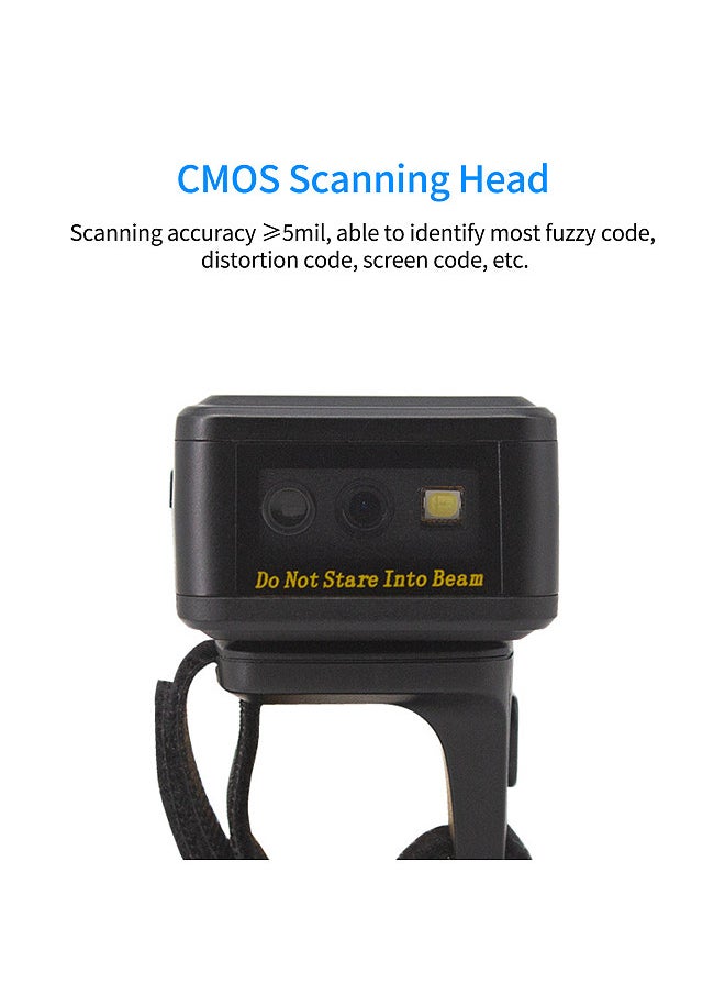 Generic Barcode Scanner 1D/2D/QR Barcode Portable Finger Handheld Wearable Ring Code Reader Support for Windows PC Computers Supermarket Library Express Company Warehouse  - Image 4