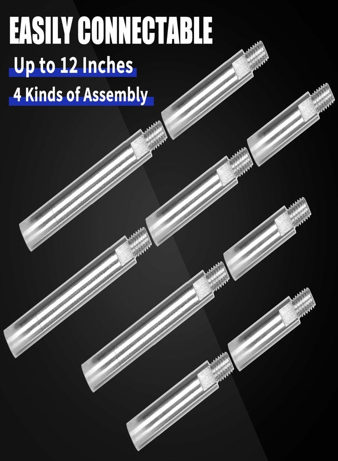 Pomsare Angle Grinder Extension Shaft Connecting Rod, 12PCS Angle Grinder Attachments with 5/8-11 Thread, Universal Adjustable Grinder Spanner Wrench, 4 Sets of Flange Lock Nut for Grinder Tool - Image 3