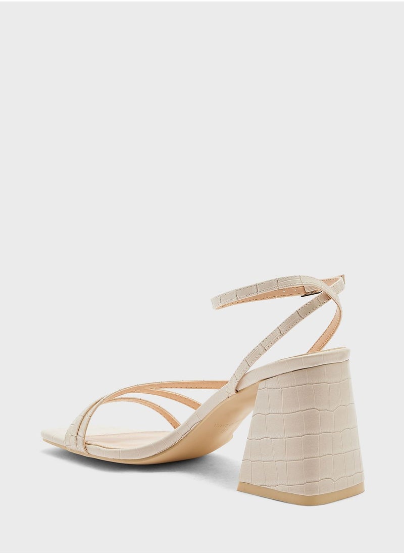 ELLA - Mult Strap Mid Block Heel Sandal - Image 1