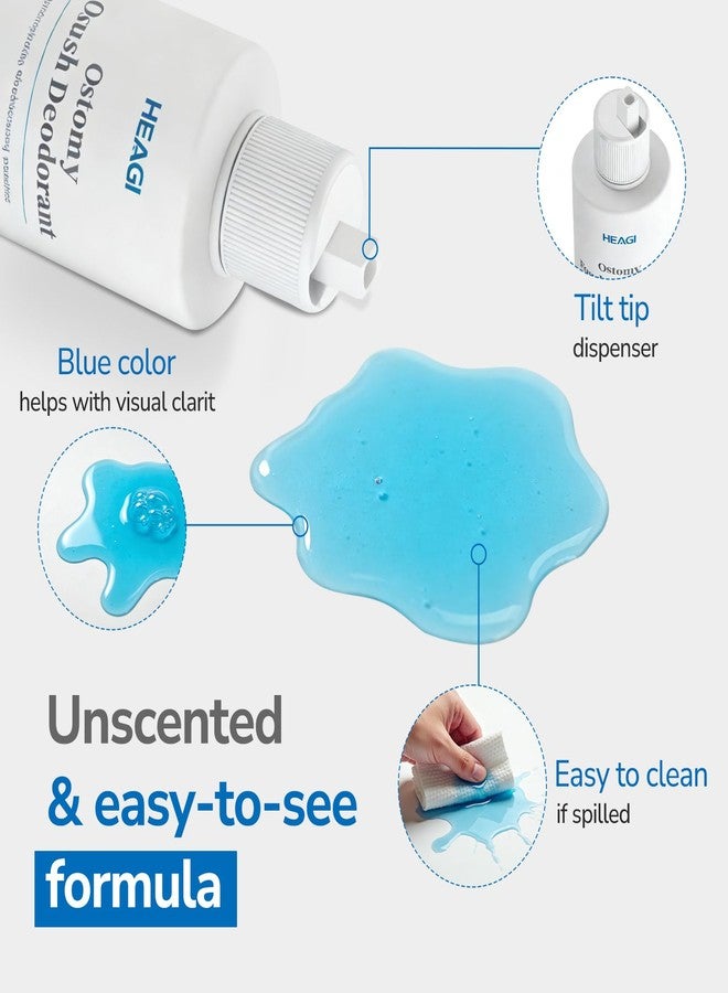 Heagimed Odor Eliminator Drops for Colostomy Bags, Ostomy Drops, Ostomy Supplies, Odor Neutralizer, Unscented, 8.5 oz Bottle - Image 2