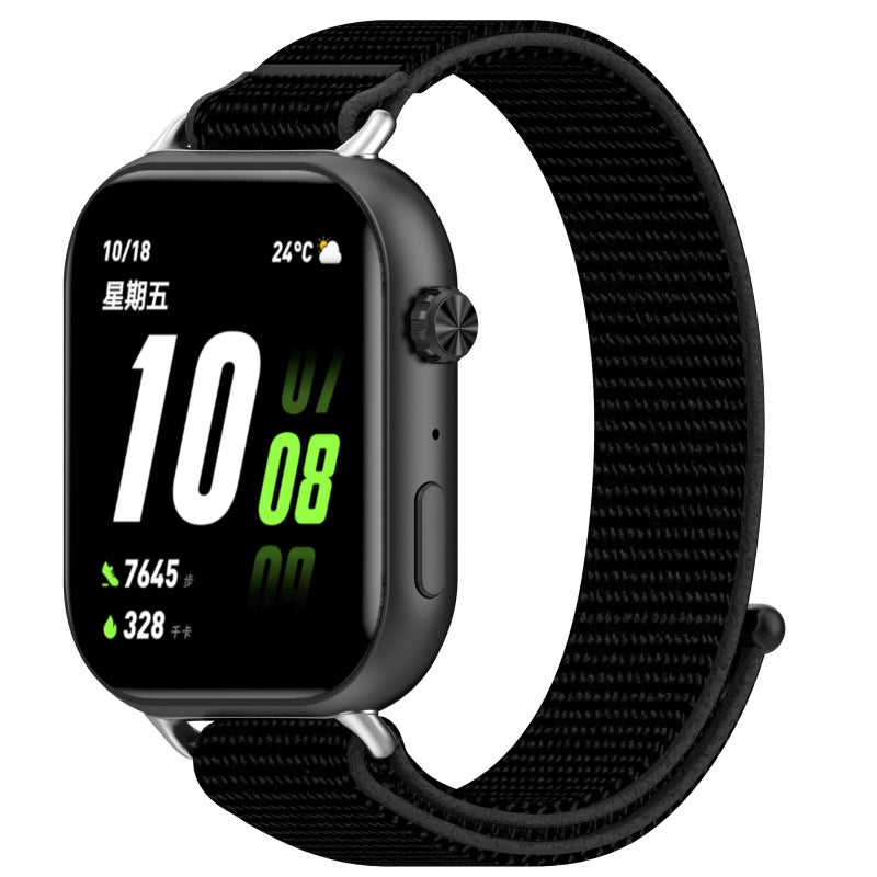 سوار ساعة For Honor Rossini 2I من النايلون مزود بخطاف وحلقة (أسود) - Image 1