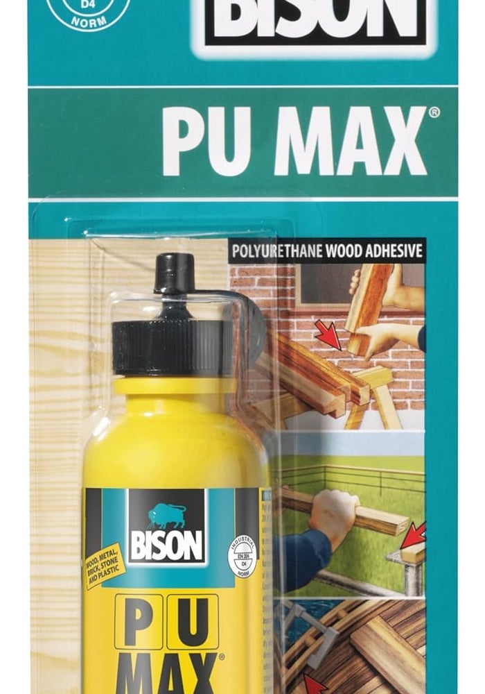 Bison Pu Max Wood Adhesive 75 G, Liquid, (Sea)Waterproof (En 204 D4), Heavy Duty, Super Strong, All Weather Wood Construction Glue, For Marine, Boats, Heavy Duty Wood Work - Image 1