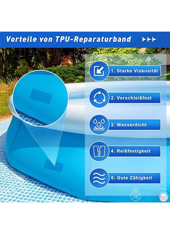 Generic Swimming Pool Repair Kit, TPU Self Adhesive Waterproof Patch, Underwater Patch Repair Patch, Repair Tape 15cm x 100cm for Waterbed, Swimming Pool, Pool Liner, Inflatable Tent, Canvas Canopy  - Image 2