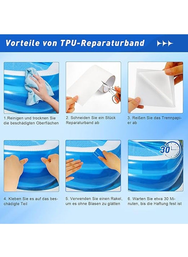 Generic Swimming Pool Repair Kit, TPU Self Adhesive Waterproof Patch, Underwater Patch Repair Patch, Repair Tape 15cm x 100cm for Waterbed, Swimming Pool, Pool Liner, Inflatable Tent, Canvas Canopy  - Image 5