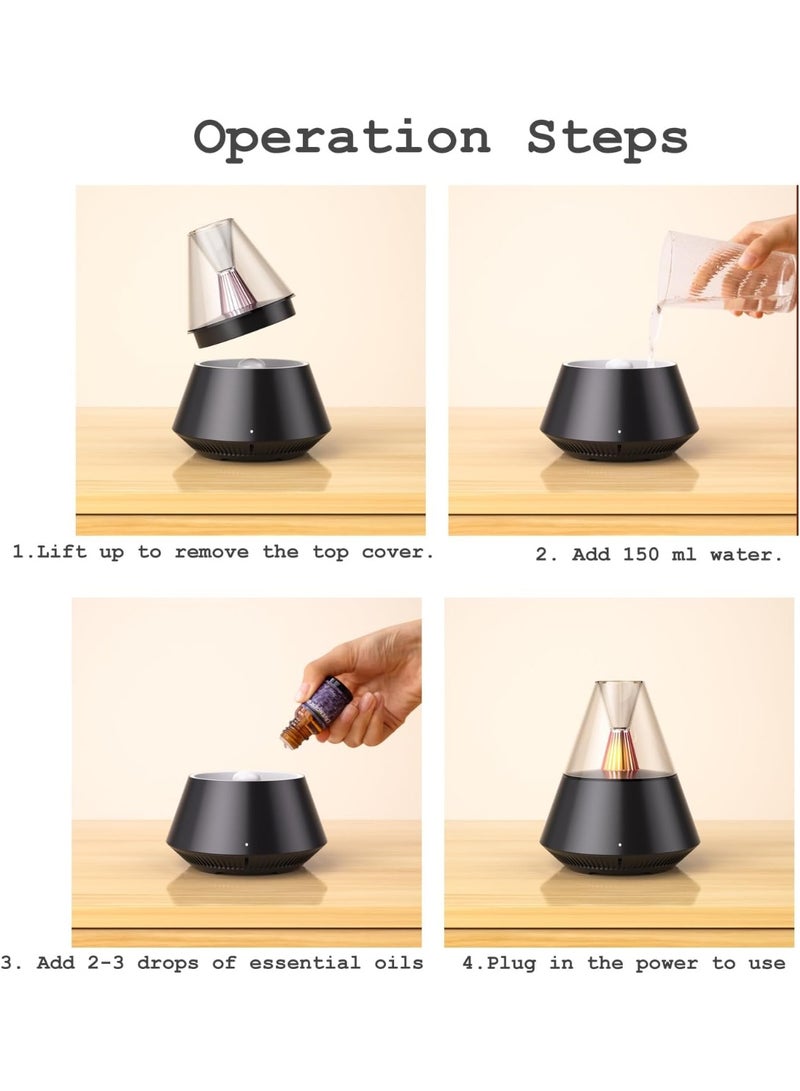 FDTY Essential Oils Aroma Diffuser,Portable Humidifier with Cool Mist and Warm Light Effect,Remote Control, Capacity,for Bedroom, Office, Living Room, Yoga（150 ml ） - Image 4