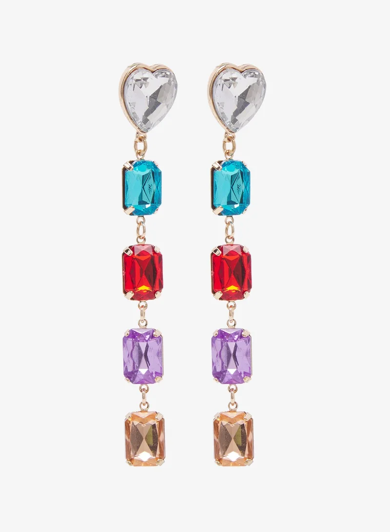 Ella Limited Edition Multicolour Jewel Embellished Drop Down Earrings for Women | Best Price UAE