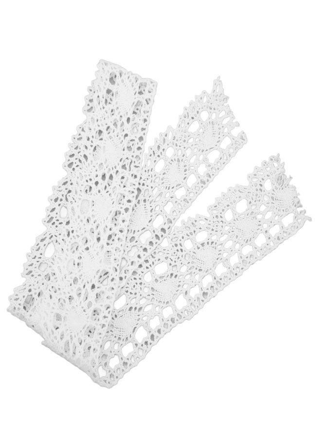 Lace Ribbon DIY Cotton Net 4cm Width 10 Yards Exquisite Fabric Lace Trim for Curtain Clothes Tablecloth Gift DecorationWhite - Image 4
