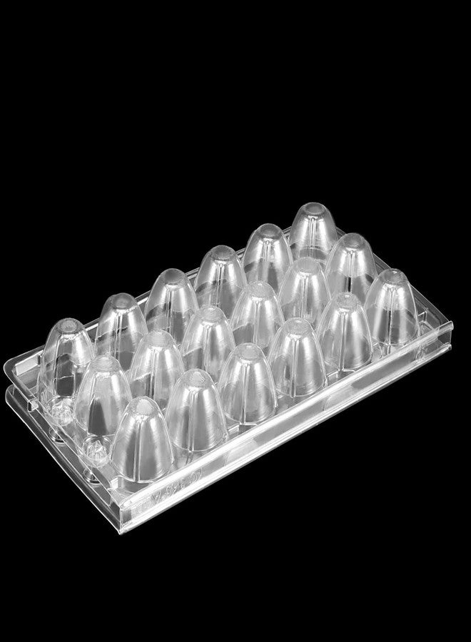 JAPCHET 100 Pack Stackable Plastic Egg Cartons - Reusable, Cheap Bulk, 18 Grid, Quail Egg Container - Image 4