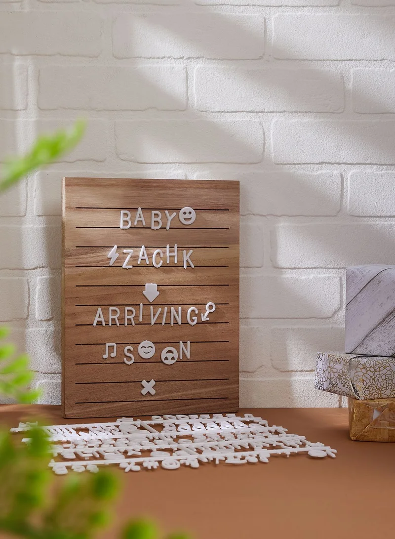 Ginger Ray Letter Board - Rectangular With White Letters - Wooden