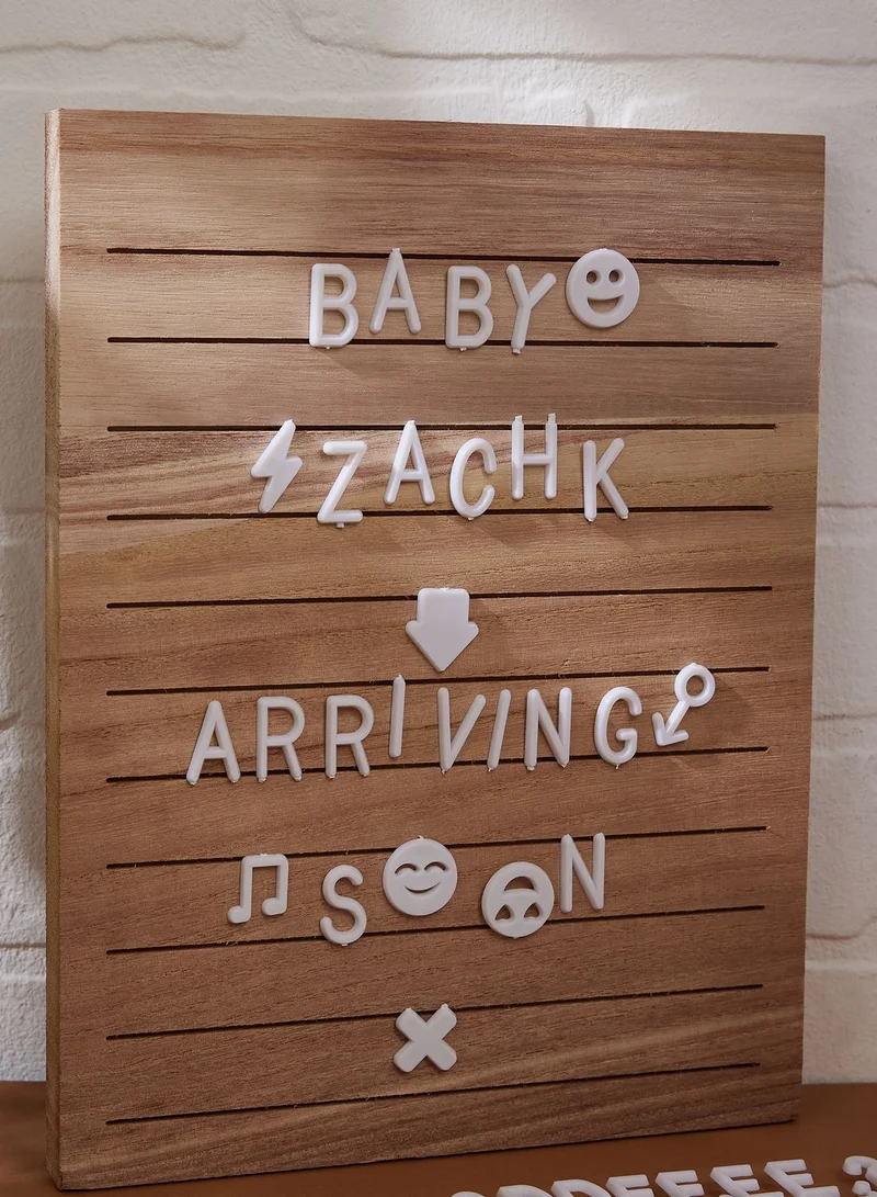 Ginger Ray Letter Board - Rectangular With White Letters - Wooden