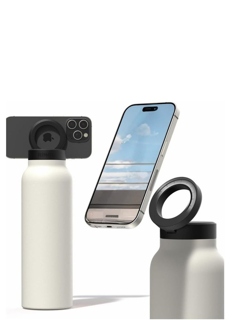 Phone Planet A 700ml hot and cold water bottle with a strong magnetic stand to hold your phone during exercise or photography A lightweight and stable design to prevent tipping Black - Image 1