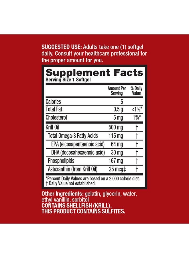 Megared Omega 3 Krill Oil Supplement 500Mg Extra Strength Softgels (40 Count In A Box) Krill Oil No Fishy Aftertaste - Image 4