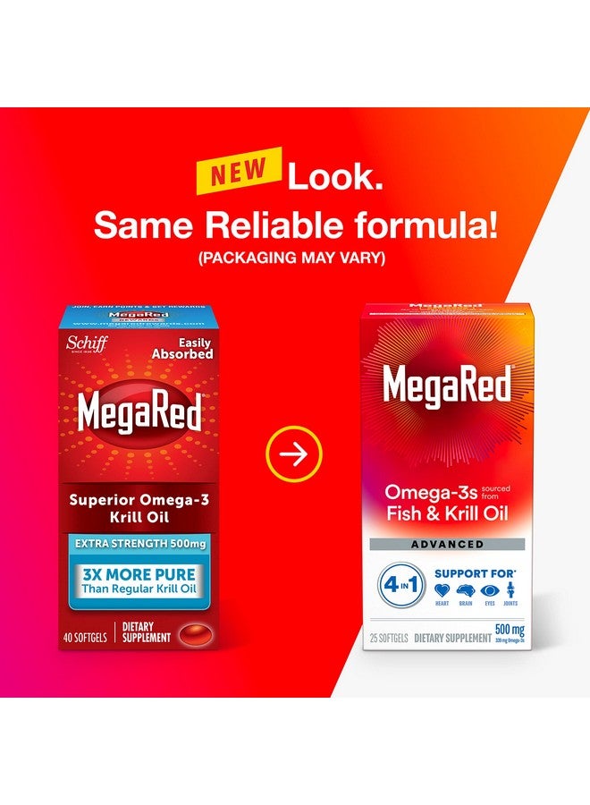 Megared Omega 3 Krill Oil Supplement 500Mg Extra Strength Softgels (40 Count In A Box) Krill Oil No Fishy Aftertaste - Image 3
