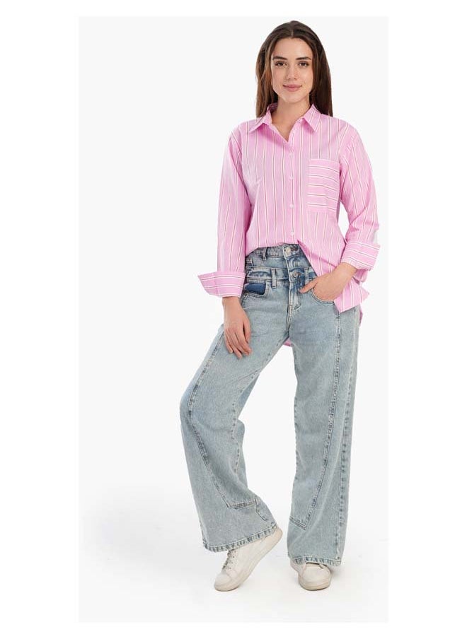 Carina - Timeless Striped Button-Down Shirt - Image 1