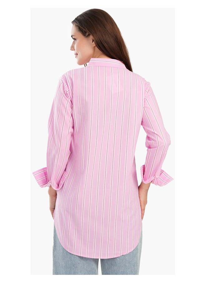 Carina - Timeless Striped Button-Down Shirt - Image 1