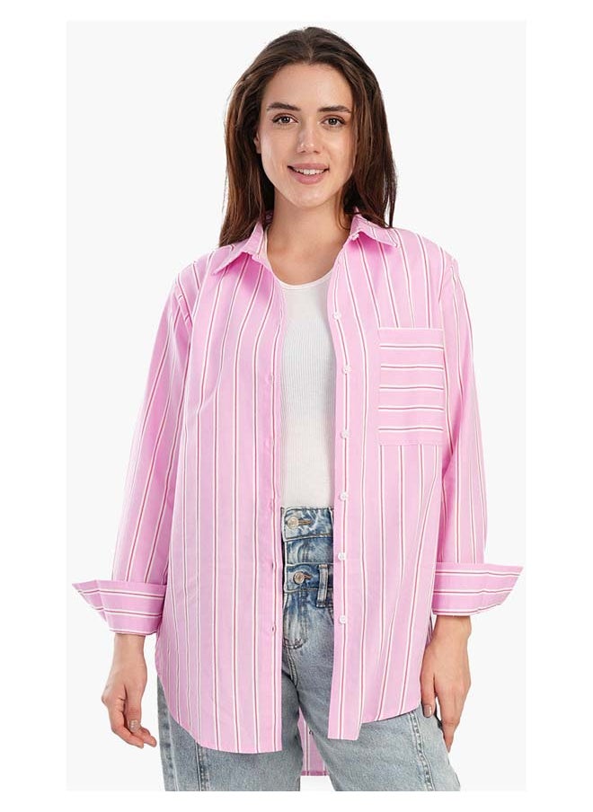 Carina - Timeless Striped Button-Down Shirt - Image 1