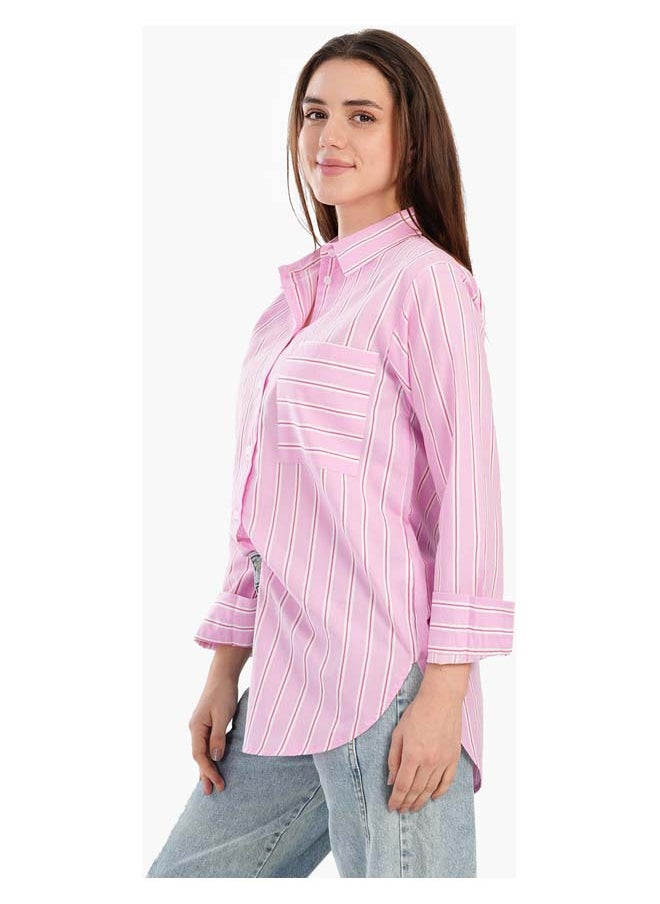 Carina - Timeless Striped Button-Down Shirt - Image 1
