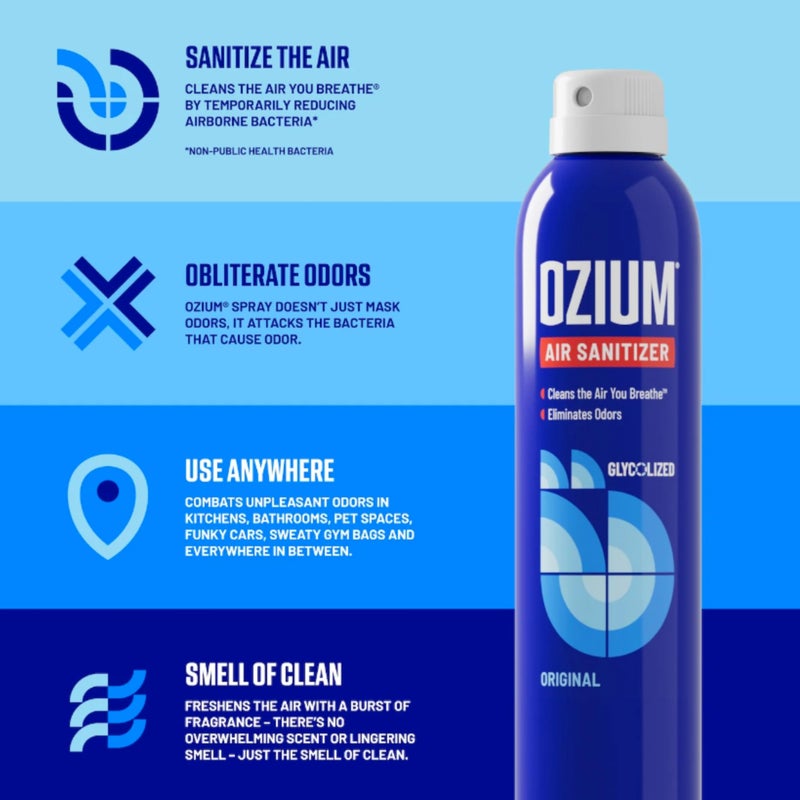 OziumÂ® 8 Oz. Air Sanitizer & Odor Eliminator for Homes, Cars, Offices and More, Original Scent - 4 Pack | Reduces Airborne Bacteria Eliminates Smoke & Malodors - Image 3