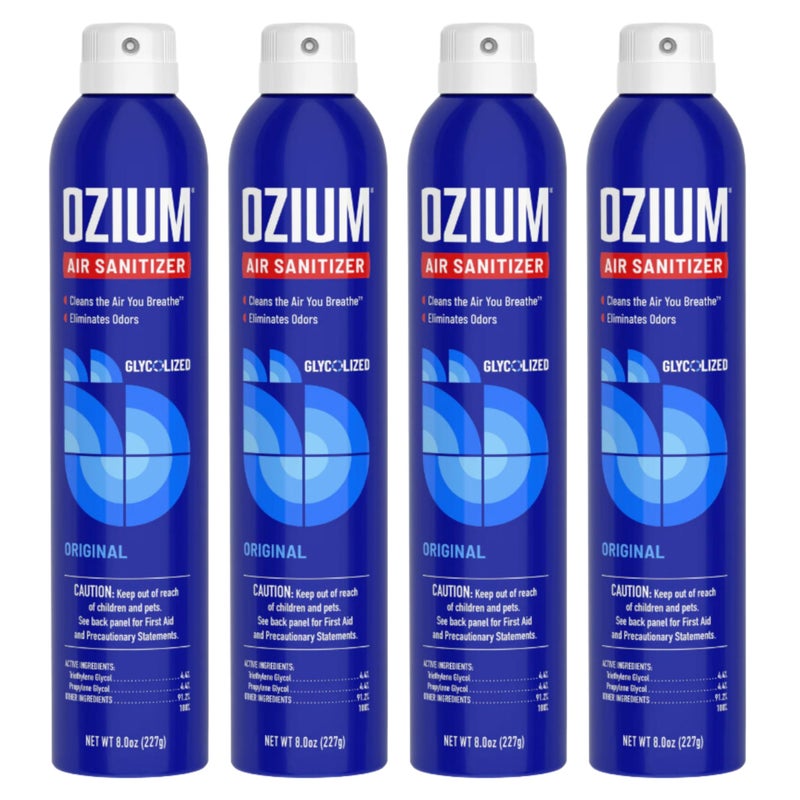 OziumÂ® 8 Oz. Air Sanitizer & Odor Eliminator for Homes, Cars, Offices and More, Original Scent - 4 Pack | Reduces Airborne Bacteria Eliminates Smoke & Malodors - Image 1
