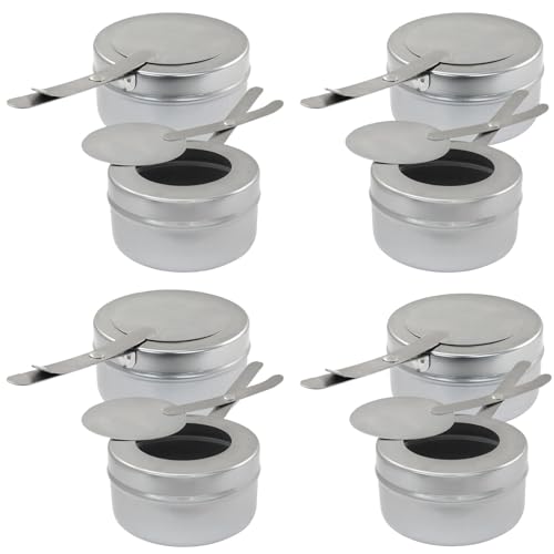 PHITUODA 8 Pack Stainless Steel Fuel Holder,Canned Heat Holder，Safety Cover Buffet Warmer, Buffet Warming Trays for Barbecue Buffets Parties(Silver) - Image 1