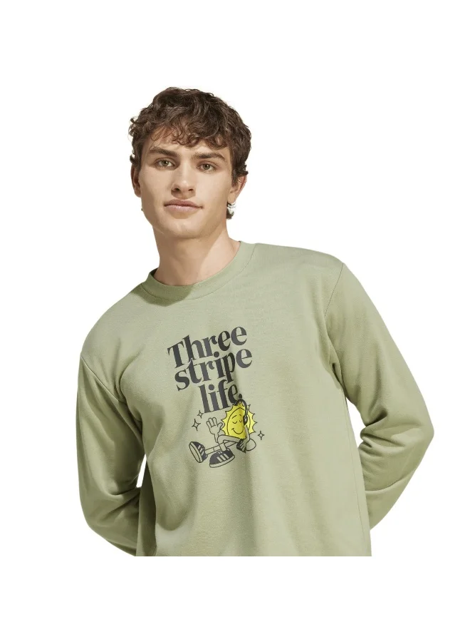 Adidas M Positive Crw Green Training Sweatshirts XS