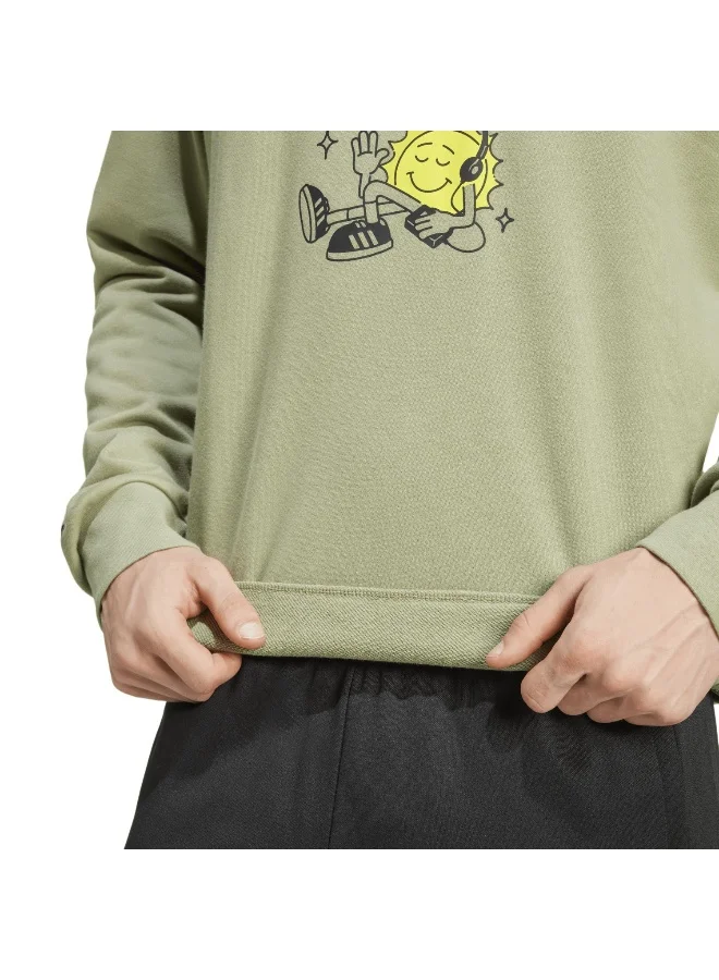 Adidas M Positive Crw Green Training Sweatshirts XS
