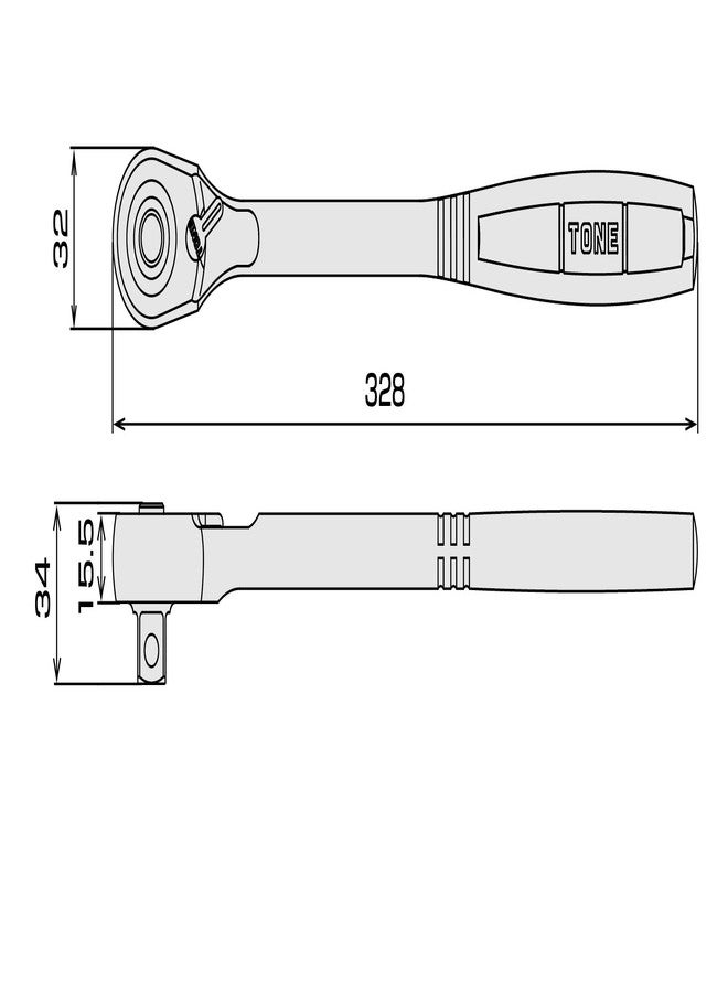TONE Ratchet Handle Flex Head (Socket Hold Type) RH4FH 1/2" Inch Drive - Image 5