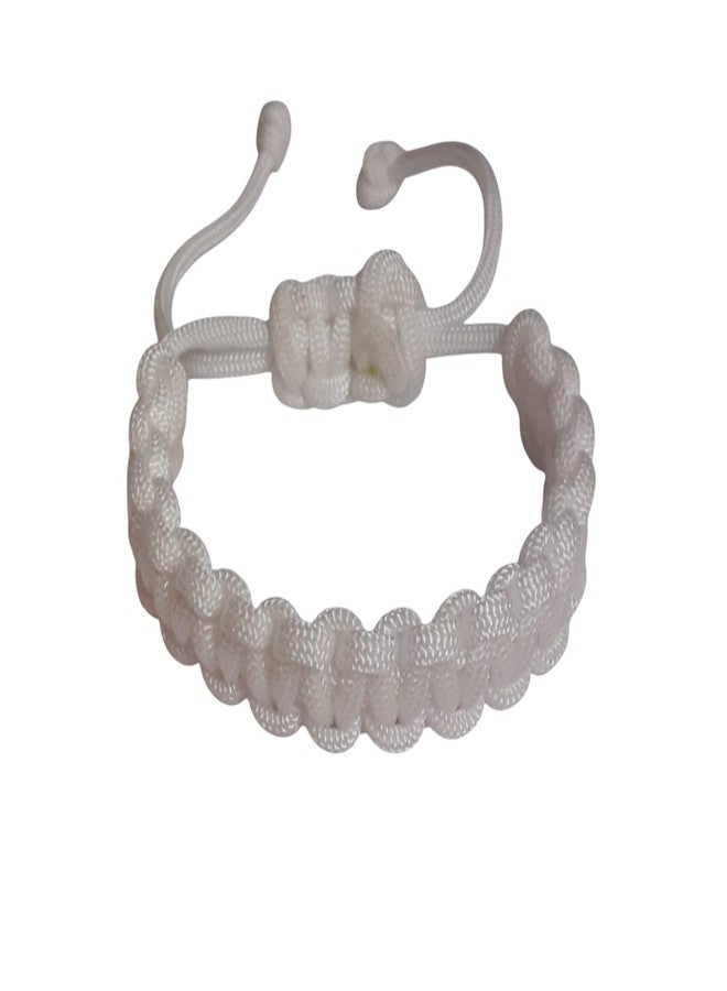 PRODUCTMINE سوار PRODUCTMINE® مصنوع يدويًا، سوار معصم قابل للتعديل، سوار صداقة للنساء والرجال، لطيف على البشرة - أبيض - Image 1