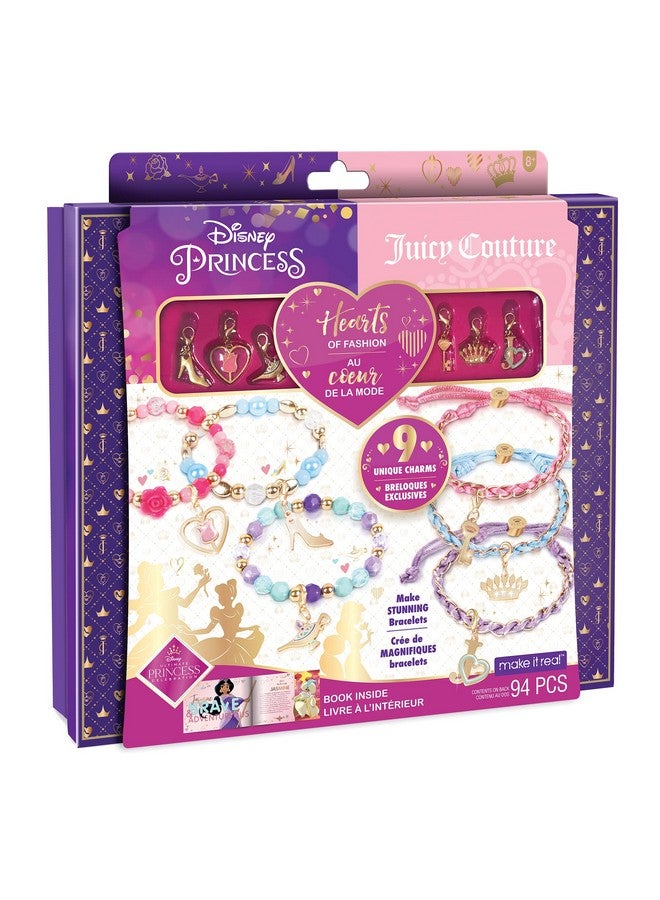 ميك إت ريل - مجموعة صنع أساور سحرية من Disney Princess X Juicy Couture Hearts Of Fashion - مجموعة صنع أساور سحرية من صنعك باستخدام سحر Disney & Juicy Couture - مجموعة خرز فنية وحرفية للفتيات والمراهقات - 6 أساور - للأعمار من 8 سنوات فما فوق - Image 1